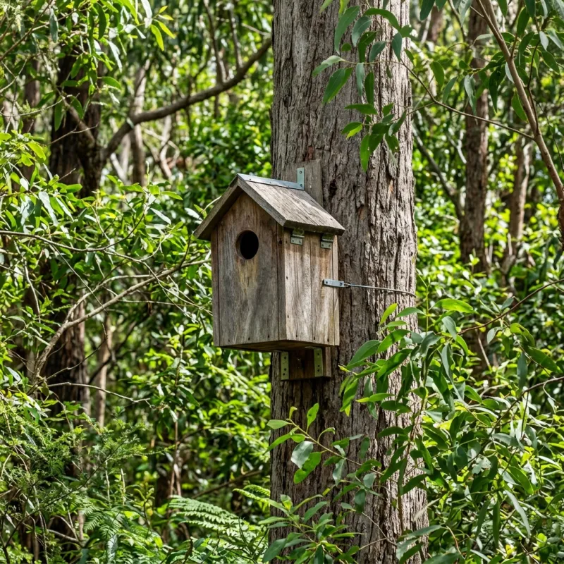 Animal nesting box installed as a humane alternative to a Red Hill South roof cavity